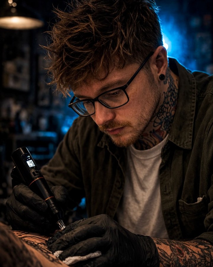 Devin Clausen tattooing